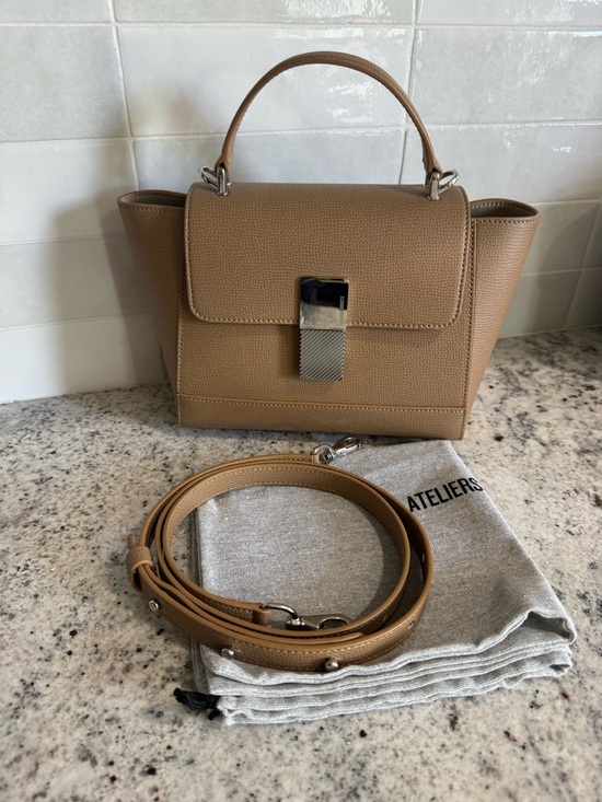 Ateliers Auguste Handbags - Ateliers Auguste Mini Marley in Cappuccino Grained Leather with Silver Hardware
